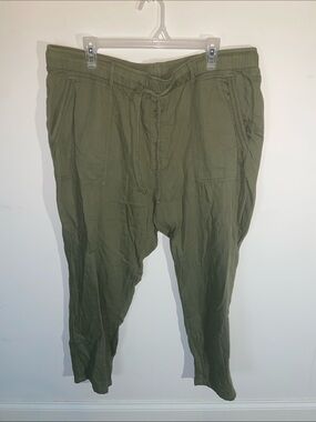 Old Navy Olive Green Cotton Drawstring Pants Size XL